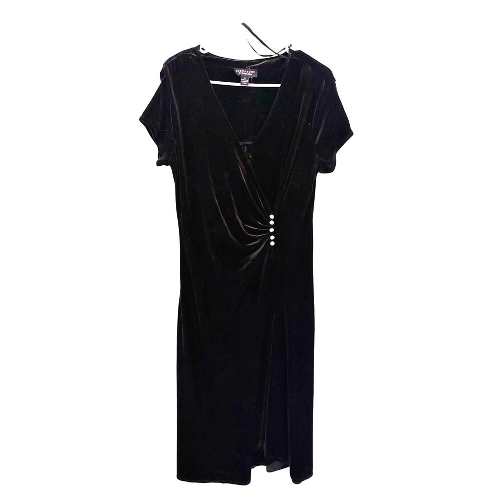 Vintage Robbie Bee Chocolate Velour‎ Dress 14 Whimsigoth Witchy Midi Cocktail